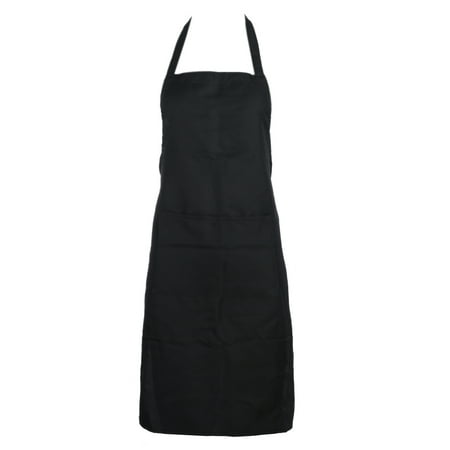 

Jocestyle Unisex Solid Cooking Kitchen Restaurant Bib Apron Dress with Pocket(Black)