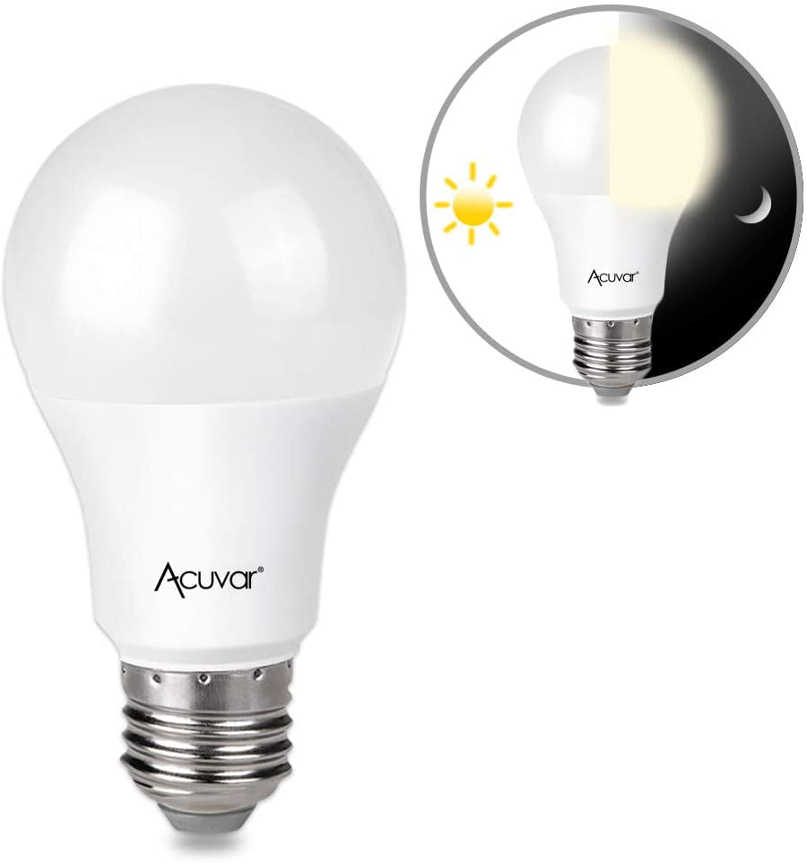 Camping Outside Lighting Acuvar 9W E26 LED Dusk to Dawn Light Bulb with Auto On and Off Function for Home