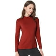thumbnail image 3 of SSLR Mock Turtleneck for Women Mock Neck Top Long Sleeve T Shirt Casual Basic Active Layer, 3 of 6