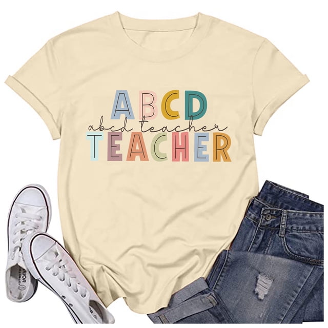 T-shirt à Manches Courtes et Col Rond Imprimé Mode Décontractée pour Femmes pour Activités Quotidiennes et de Campus