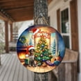 thumbnail image 3 of Merry Christmas German Shorthaired Pointer Santa Hat Xmas Tree Winter Holiday Round Wood Sign GSP Lover Dog Gift Hanging Wall Home Decor - 01013, 3 of 5