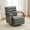 Gray, variant on Noble House Brynn 30.7" PU Swivel Accent Chair, 360° Tufted Lounge Armchair with Wooden Arms, Living Room, Brown