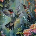 thumbnail image 5 of Orinice Spring Hummingbirds Flowers Shower Curtain - Floral Birds with Tropical Blossom Leaf Bath Shower Curtain Spring Summer Nature Plant Bathroom Curtain Set with Hooks  69x72, 5 of 7