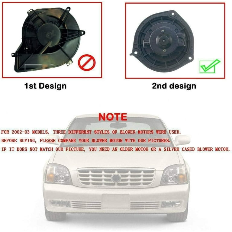 MYSMOT 700108 Conjunto De Motor De Ventilador De Calefactor HVAC Con Jaula De Ventilador Para Cadillac DeVille 1994-1999 Eldorado 1994-2002 Sevilla 1994-1997, PM6009 12367251 22137112