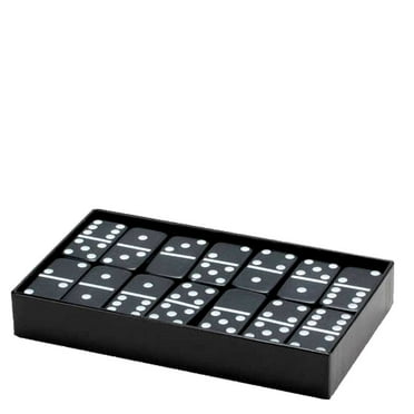 DOUBLE SIX PROFESSIONAL SIZE BLACK JUMBO DOMINOES | CLASSIC GAME DOMINOES | NIGHT GAME WITH DOT DOMINOES | OR FAMILIES AND KIDS AGES |