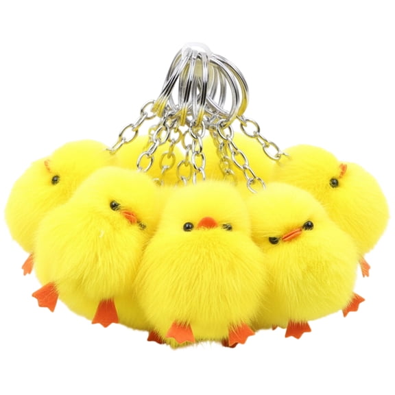 Jiibva 10 Pcs Chicken Plush Charm for Backpacks, Cute Soft Plush Stuffed Animal Keychain, Little Yellow Chicken Keychain Mini Backpack gadget for Easter Decorations