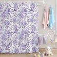 thumbnail image 2 of Shower Curtain Purple Hydrangea Shower Curtains for Bathroom Decor, Waterproof Polyester Shower Curtain Set with Hooks, Small Stall Size 36" x 72" Spring Floral Leaf, 2 of 9
