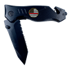 Thin Red Line collectible 3-in-1 Police Tactical Rescue Knife for Firefighter Fire Fighter Fire Department with Seatbelt Cutter, Steel Serrated Blade, Glass Breaker