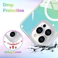 thumbnail image 5 of Laser Case Designed for iPhone 15 Pro Compatible with Magsafe Fluorescent Iridescent Transparent Phone Case for Women Men Soft TPU Bumper Hard Back Shockproof Protective Cover-Clear, 5 of 12