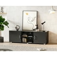thumbnail image 6 of TV Stand for 55" TV, Entertainment Center with Storage, 2 Cabinets, TV Console Media Cabinet with 6 Cable Holes for Living Room, Bedroom, Black, 6 of 8
