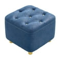 thumbnail image 1 of Reposapiés Asiento Acolchado Reposapiés Cuadrado Para Mesita De Noche Sala De Estar Vestidor Azul Oscuro Sunnimix Escabel, 1 of 8