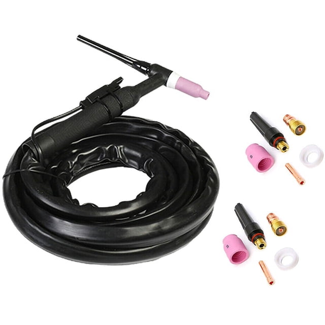 Wp17 150A TIG Torch 1M Complete Flexible Head Air Cooling W Consumables,black