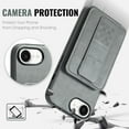 thumbnail image 5 of for iPhone 16e Wallet Case with RFID Blocking Credit Card Holder,PU Leather Folio Flip Kickstand Handle Wrist Strap Shockproof Cover Women Men for iPhone 16e Phone Case,Gray, 5 of 9