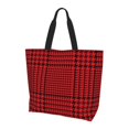 thumbnail image 2 of Zufioo Red Black Houndstooth for Women's Single-shoulder Shopping Bag, Large-capacity Handbag Storage Bag, Commuter Bag Campus Bag Travel Bag-One Size, 2 of 9