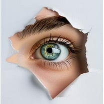 Realistic Peeking Person Car Sticker. Unique and Funny Automotive Vinyl Decal Featuring a Person Looking Outside from Inside the Car. Eye-Catching and Humorous Car Decoration for Automotives