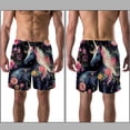 thumbnail image 3 of luoweisi Men's Beach Shorts Quick Dry Swim Trunks with Mesh Lining Unicorn XL, 3 of 5