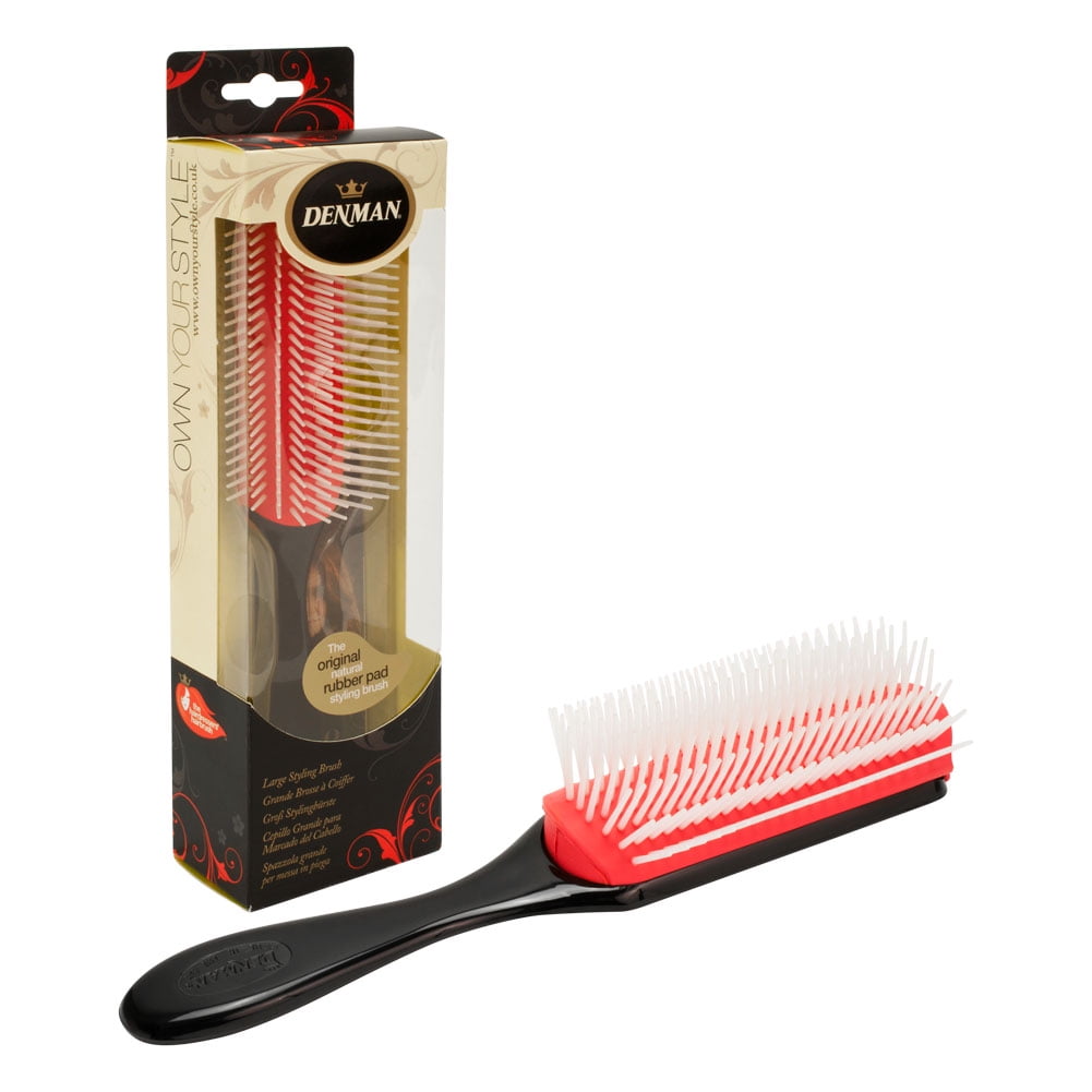 Denman 8 27 Classic 9 Row Rubber Pad Styling Hair Brush Black