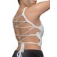 thumbnail image 5 of VISgogo Tops cortos para mujer, cuello halter, sin mangas, cruzado, cruzado, de color sólido, de punto, camiseta delgada para damas VISgogo moda, 5 of 9