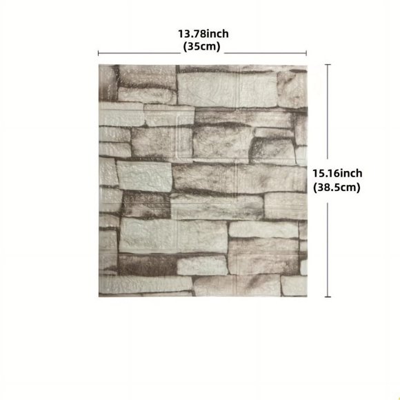 HLONK 100Pcs 3D Soft Brick Foam Marble Rock Wall Sticker Wallpaper Wall Panel  Waterproof  Self Adhesive  Red Yellow Black White Wall Decorate Paper for TV Bedroom Bathroom Living Room Ki