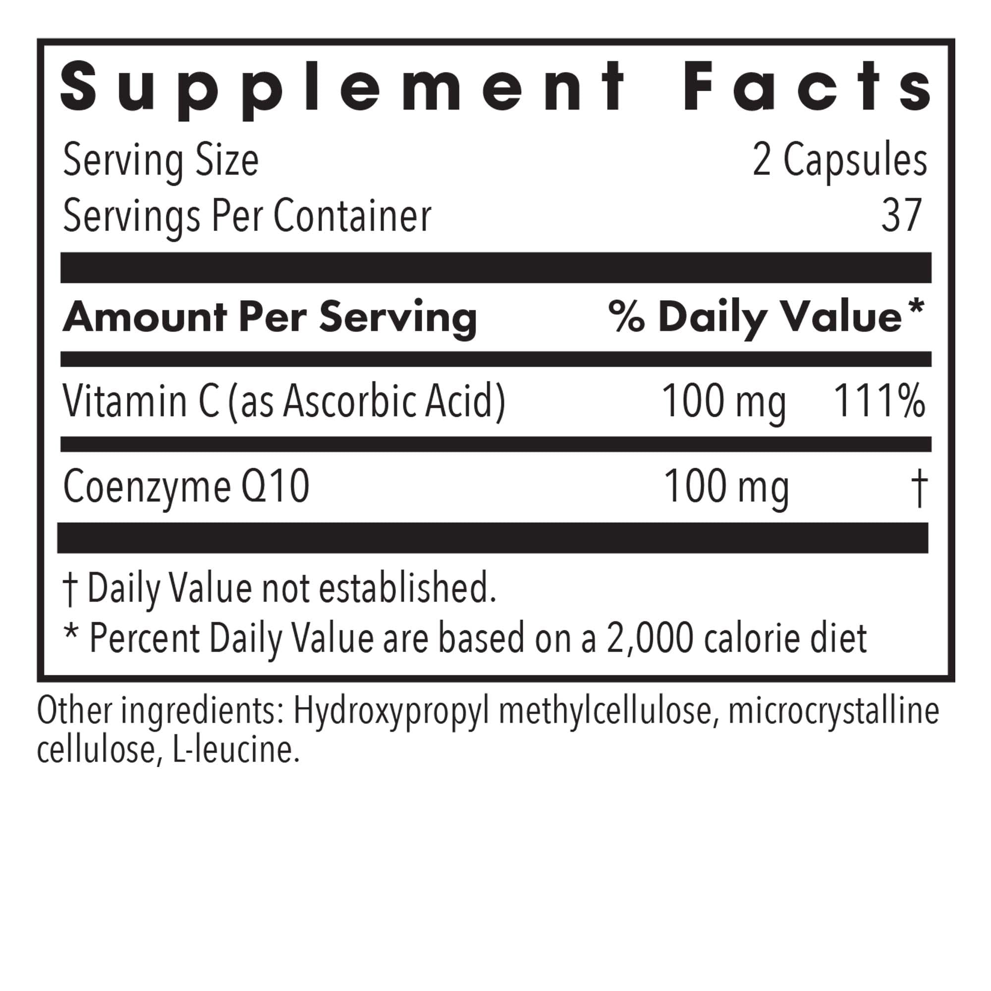 ARG Coenzyme Q10 - Delivers 50 mg CoQ10 with Vitamin C - Supports Cellular Energy Production, Antioxidant Activity & Heart Wellness - 37 Servings - 75 Vegetarian Capsules