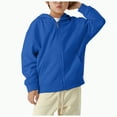 thumbnail image 3 of Godom Toddler Boys Full Zip Hoodie Solid Color Casual Active Hooded Sweatshirt, 3 of 7