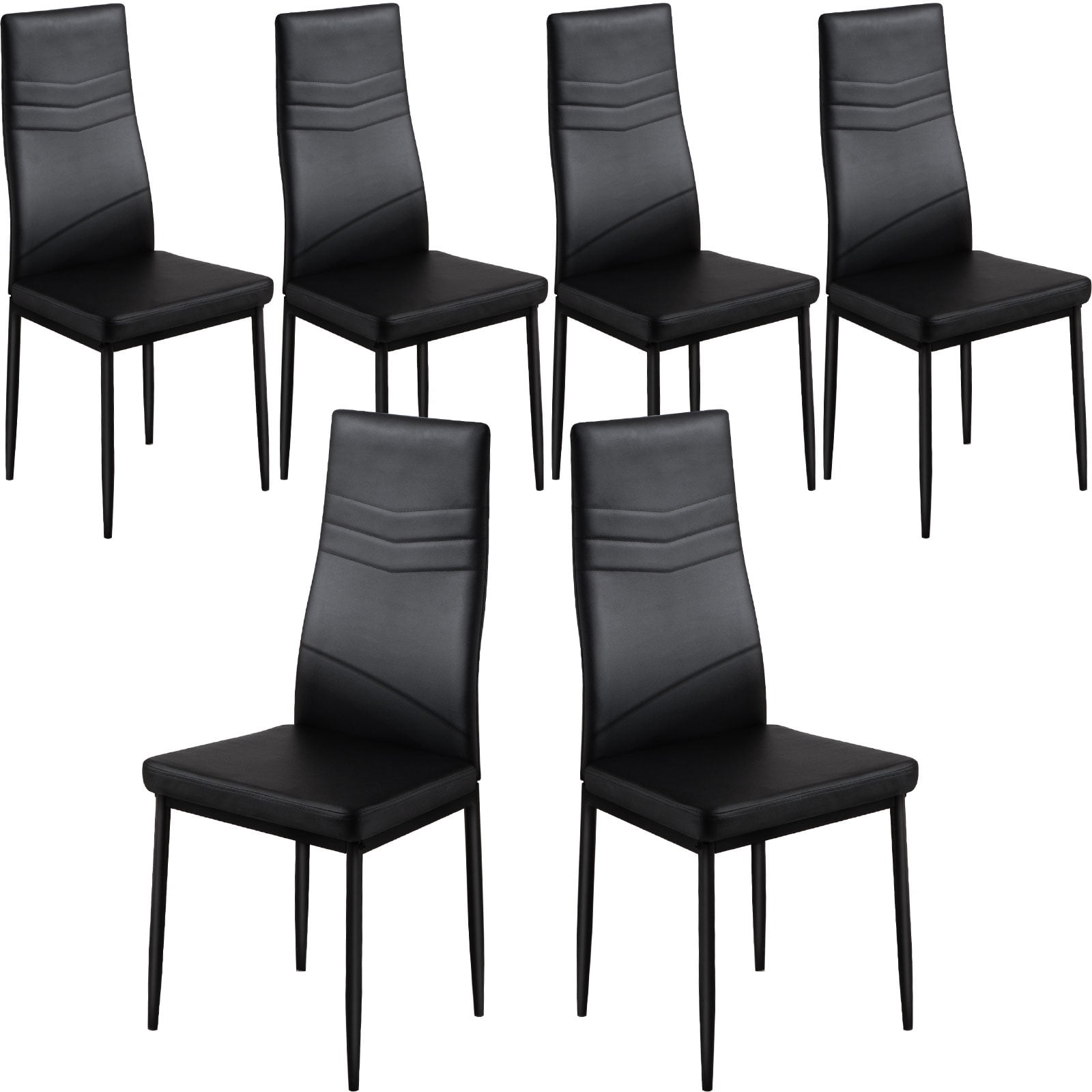 Omni House Kitchen Chairs Set of 6,Faux Leather Padded Seat Dining