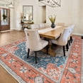 thumbnail image 3 of Reepow 8x10 Washable Vintage Boho Soft Non-Slip Low Pile Area Rug for Living Room Office Dining Room,Tangerine Blue, 3 of 10