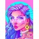 thumbnail image 3 of Cyberpunk Cool Electronic Anime Girl Posters Neon Canvas Painting and Prints Wall Art Cartoon Picture for Room Wall Home Decorat, 3 of 5