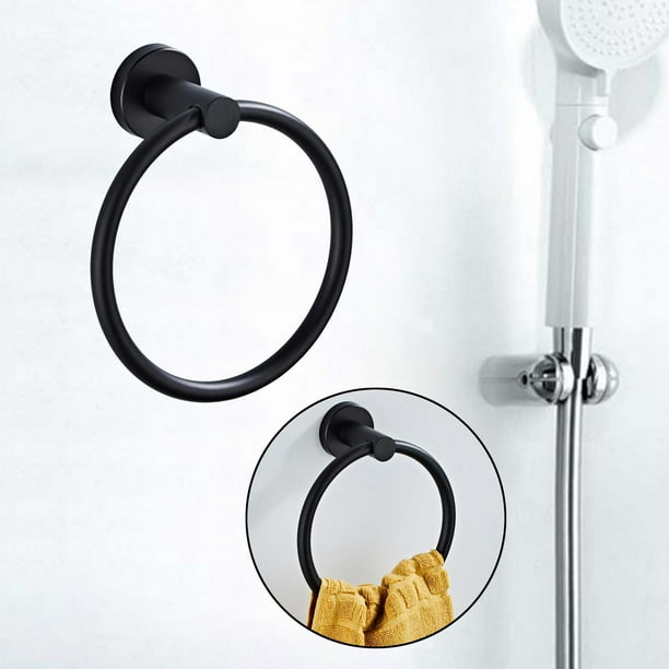 Bathroom Round Towel Holder Rings Bath Hand Towel Rings Circle Towel Door Hanger Towels Rack Heavy Duty Wall Mount for Hotel Kitchen Black Walmart