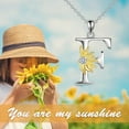 thumbnail image 6 of Initial Sunflower Necklace for Women 925 Sterling Sliver Sunflower Pendant Necklace Letter Initial Pendant Chain, 6 of 10