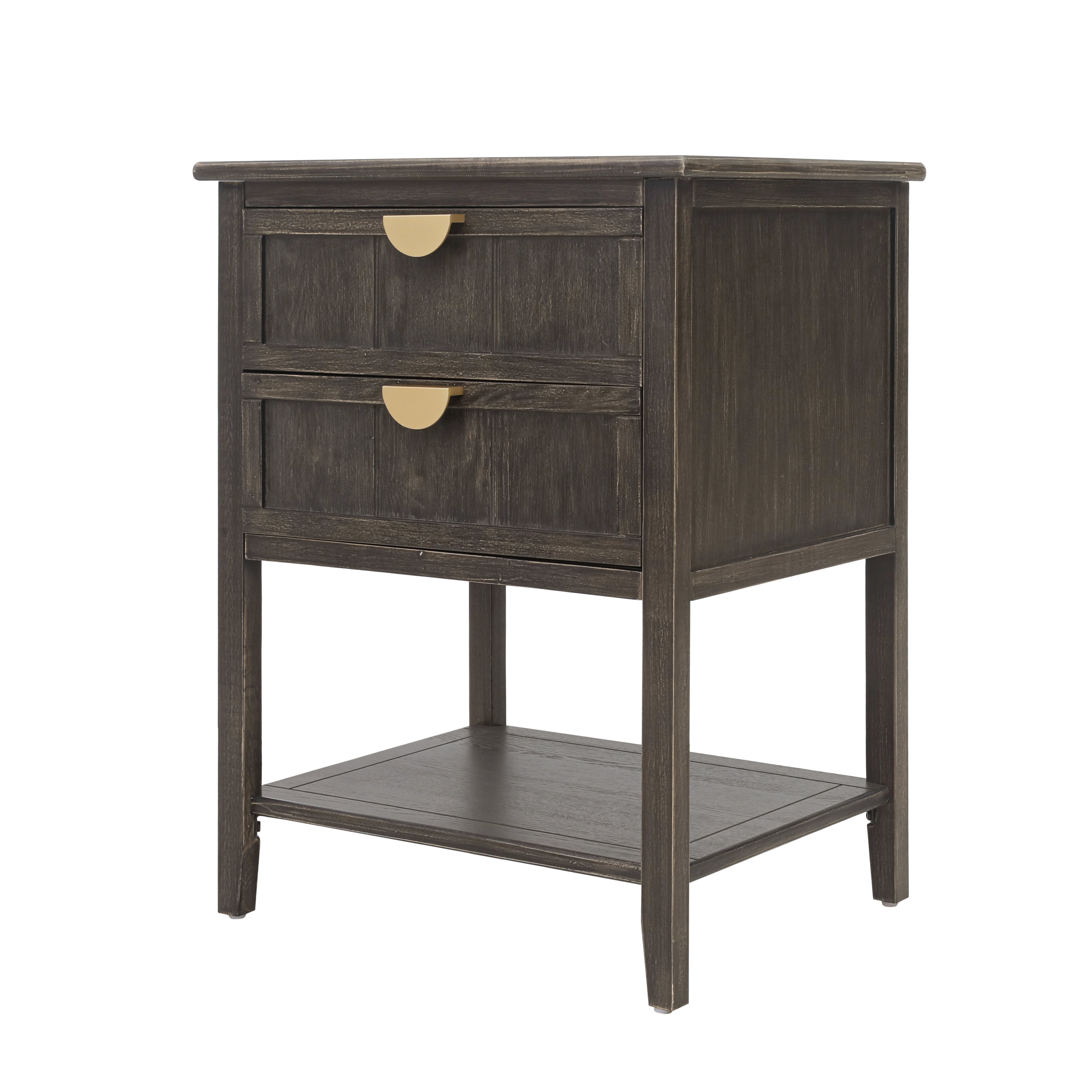 Resenkos Farmhouse Nightstand for Bedroom with 2 Drawers, Metal Handle Storage Bedside End Table, Olive Green Finish Resenkos Farmhouse Nightstand for Bedroom with 2 Drawers, Metal Handle Storage Bedside End Table, Olive Green Finish