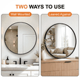 thumbnail image 3 of Mavora Max 26” Round Bathroom Mirror for Wall 2 pack Wall Mounted Vanity Mirror, Black, 3 of 8