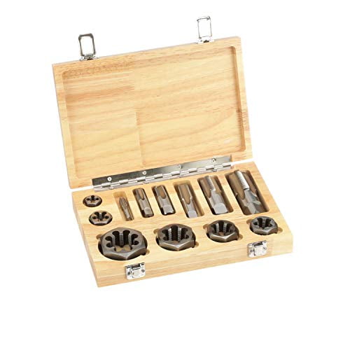Hhip 12 Piece 1/8-1" NPT Taper Pipe Tap & Hex Die Set 1011-3312