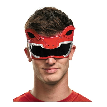 Adults Red Mighty Morphin Power Ranger 1/4 Mask Costume Accessory