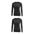 thumbnail image 3 of Qarigey Camiseta Base Ropa interior térmica Manga larga Tops cálidos Camiseta Ropa térmica amigable con la piel Ropa deportiva para mujer de Negro L 2piezas, 3 of 6