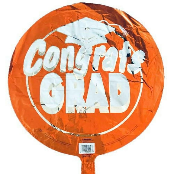 Graduation 'Congrats Grad' Orange Foil Mylar Balloon (1ct)