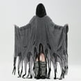 thumbnail image 3 of Gupgi Adult Halloween Witch Cloak Ripped Grim Reaper Hood Cape Cosplay Outfit, 3 of 9