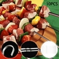 Long Poker Outdoor Stainless Steel BBQ Skewers Set 10 Pack Metal Grill
