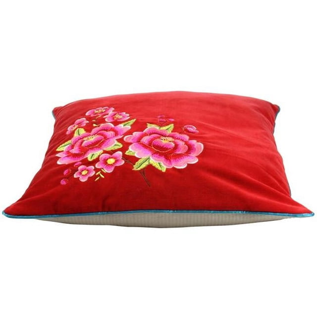 Heritage Lace 51.040.091 20 x 20 Po Pip Studio Housse de Coussin à Fleurs Multiples, Rouge