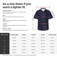 thumbnail image 5 of Sikiie Copper-Gold Gloss Outline Navy Dark Blue Print Men's Hawaiian Shirt, Summer Beach Button Pocket Short Sleeve T-Shirt,Large, 5 of 7