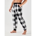 thumbnail image 3 of Men Buffalo Plaid Print Drawstring Waist Pajama Pants, 3 of 5