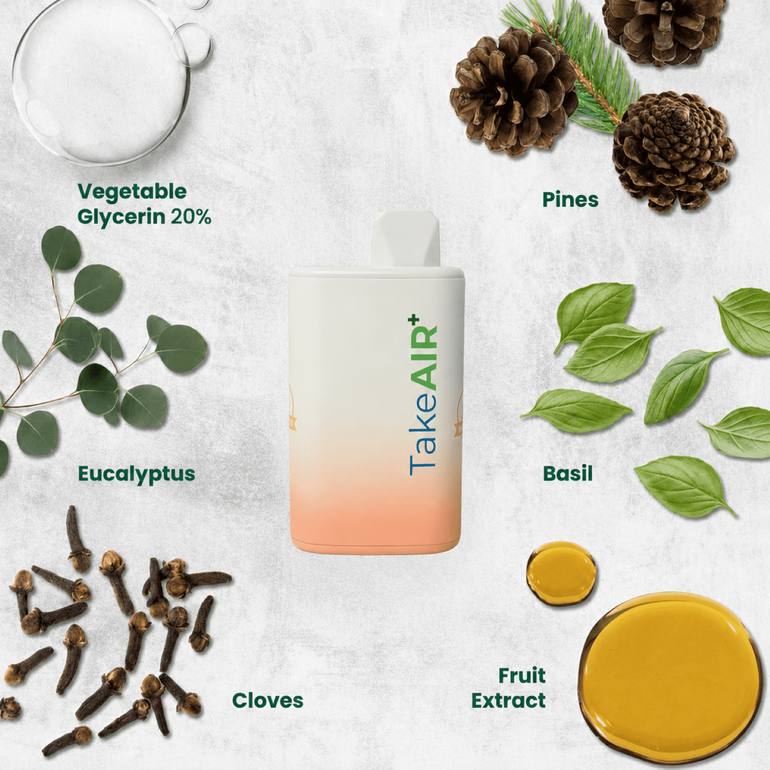 TakeAIR+ Nicotine-Free Diffuser Over 4K Puffs, All Natural, Smokeless Inhaler, Lychee