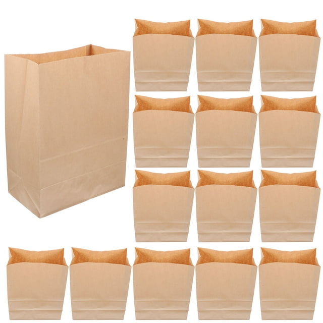 RUNROTOO 20Pcs Vegetable Storage Pouch Washable Kraft Paper for Kitchen Use