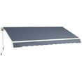 thumbnail image 2 of Outsunny 12' x 8' Retractable Awning, Patio Awning Sun Shade Shelter, Gray, 2 of 9