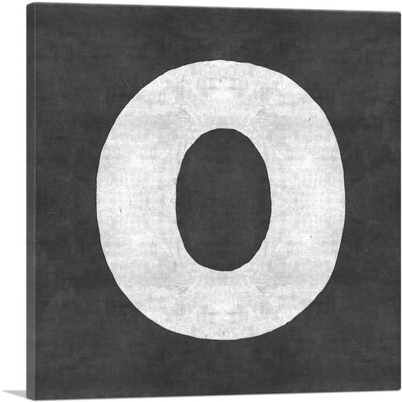 ARTCANVAS Chalkboard Alphabet Letter O Canvas Art Print - Size: 12" x 12" (0.75" Deep)