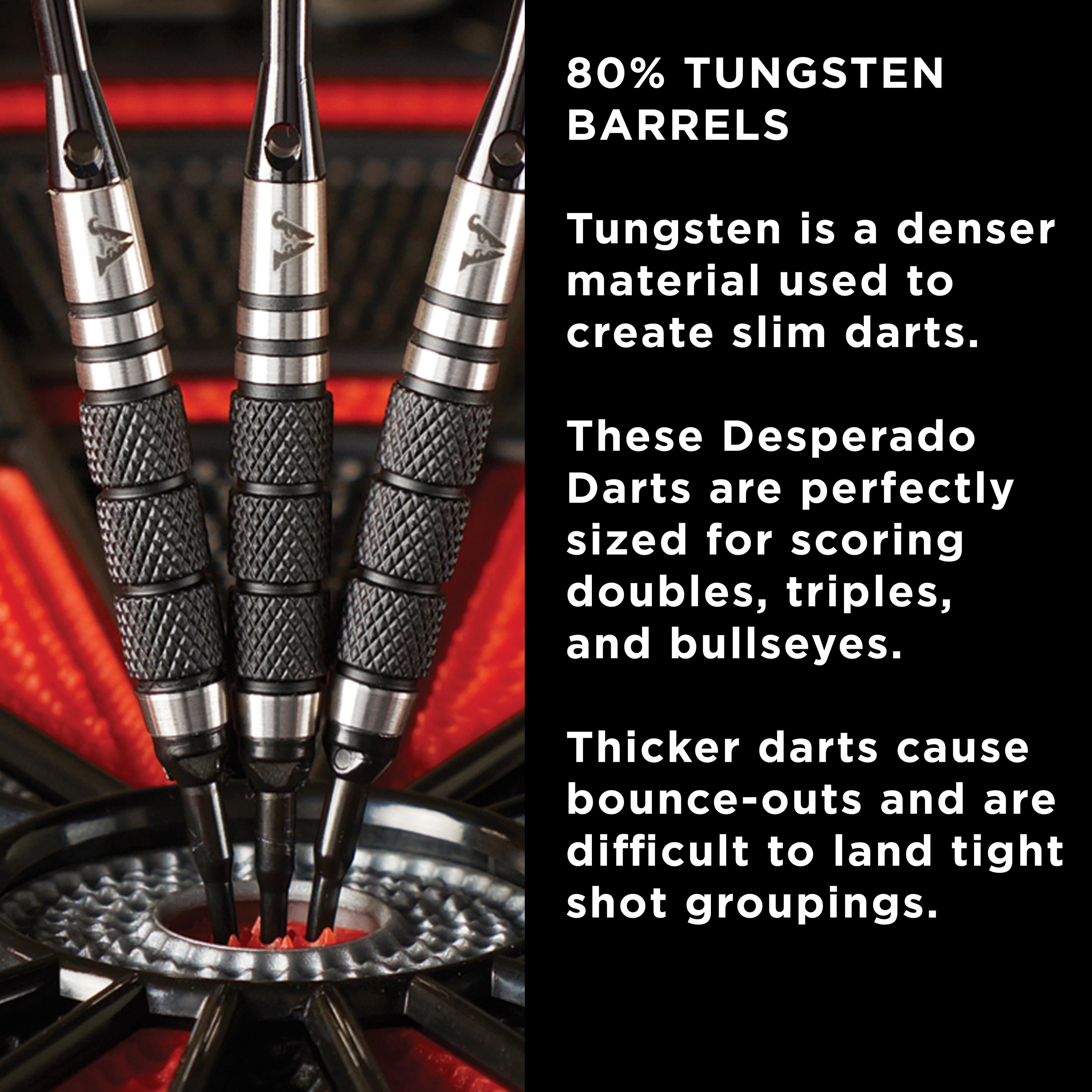 Viper Desperado 80% Tungsten Soft Tip Dart Set, Double Knurled 18 Grams