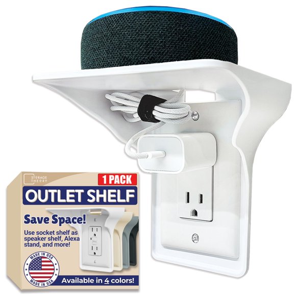 Percha eléctrica BeraTek Industries con estante Outlet Shelf con almacenamiento de cables