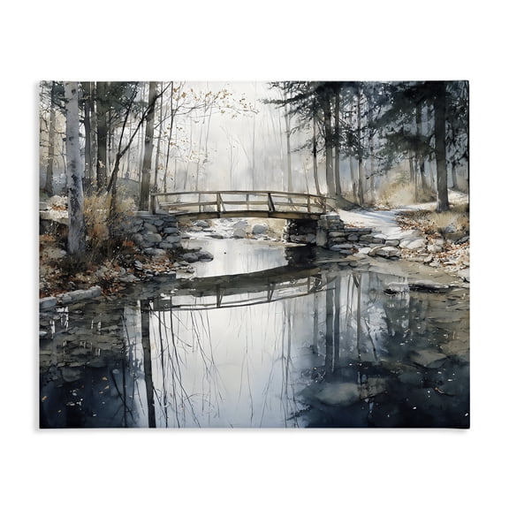 Stupell Industries Stone Bridge over Stream Canvas Wall Art, design by Franklyn Gregory