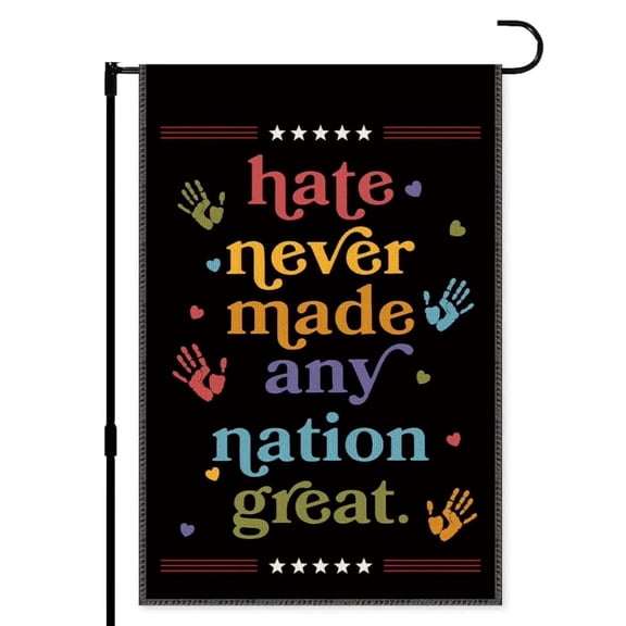 Xiyadun 18 in x 12 in Hate Never Made Any Nation Great Outdoor Yard Signs