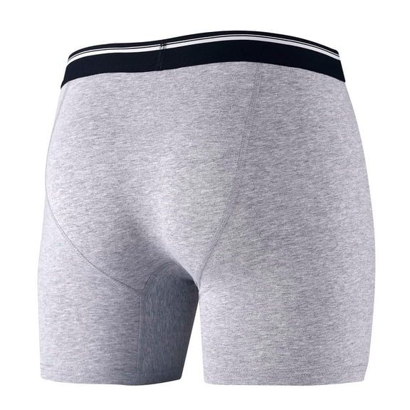HAOTAGS Mens Soft Cotton Boxer Briefs Solid Color Soft Comfortable Underwear Gray Size XL